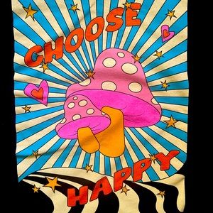 Choose Happy Mushrooms Black Medium Rue 21 T-shirt